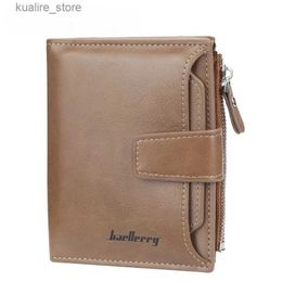 Money Clips Mens Short PU Leather Wallets Vintage Multi-functional Clutch Card Coin Holder 8Z L240402