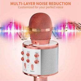 Microphones Kids Microphone Portable Handheld Wireless Bluetooth Karaoke For Boys&Girls Gift Birthday Party 2PCS