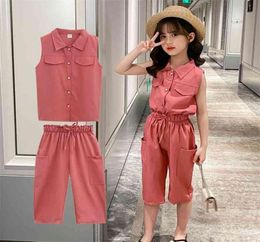 Teen Girls Clothing Vest Short Clothes For Summer Tracksuit Casual Style Children039s 8 10 12 14 2108044273443