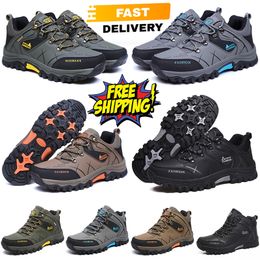 2024 hiking shoes for men high low sneakers triple black grey olive brown blue mens outdoor sports trainers