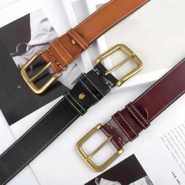 Belts 3.8cm Wide Cowhide Full-grain Leather Men's Classic Needle Buckle Designer Belt For Men