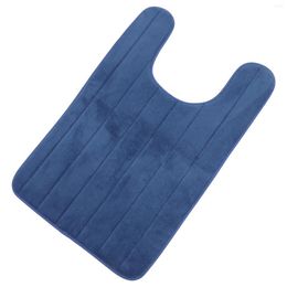 Bath Mats U-shaped Toilet Seat Closestool Feet Cushion Floor Mat Bathroom Ground Coral Fleece Non-skid Foam Rug