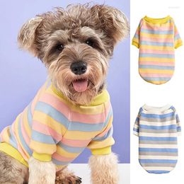 Dog Apparel Pet Clothes Classic Stripe Shirt Puppy Vest T-shirt Cute Autumn Sports Chihuahua Yorkies Terrier