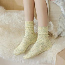 Women Socks Cotton Blend Mid-calf For Women's Mid-tube Anti-slip Warm With High Elasticity Thickened Fall