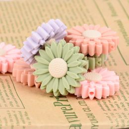 LOFCA Daisy 10pcs Silicone Beads Sunflower Cute Silicone Beads Food Grade Teether BPA-Free Baby Toy Chain Accessories