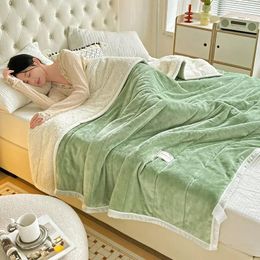 Blankets Simple Imitation Lamb's Wool Autumn Warm For Beds Mechanical Wash Adults Children Thicken Blanket Warmth Soft Quilt