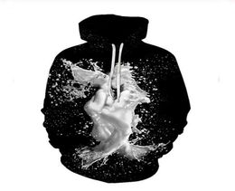 High Quality Mens Designer Space Galaxy Milk Dripping Hoodies Sweatshirts 3D Print Unisex Sweatshirt Hoodie Menwomen Clothing AA03095880