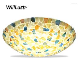 Ceiling Lights Art Deco Sea Shell Lamp Pastoral Handmade Light El Nursery Corridor Balcony Living Bedroom Creative Glass Lighting