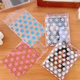 Storage Bags 50pcs Color Star Love Packaging Bag Card Cover Protector Cookie Self-adhesive Opp Gift Pocard Holder Self Sealing