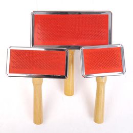 Pet Wooden Handle Needle Comb Massage Dog Comb Dog Brush Teddy Cat Dog Floating Hair Removal Artefact Spot Wholesale