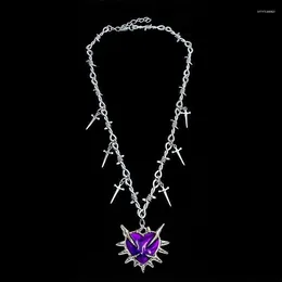 Pendant Necklaces Unique Thorn Knotted Chain Neckchain Necklace With Heart Charm For Fashionistas