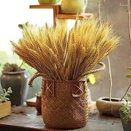 Decorative Flowers 80PCS Natural Wheat Spikes Bouquet For Kitchen Church Tables Weddings Party Supplies Dried Flower Boho Home Autumn Garden