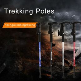 Sticks Rubber Tips Protectors Anti Shock 4 Colors Walking Canes Telescopic Trekking Hiking Poles Nordic Walking Sticks