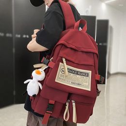 Backpack Trendy Nylon Women Men Red Leisure College Cool Male Travel Female Laptop Bag Girl Boy Teenager Fashion Ladies Book