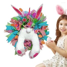 Decorative Flowers Spring Door Wreath Electric BuEars Decor Handmade Without Battery Easter Decorations For Wall