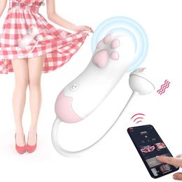 Other Health Beauty Items Wireless Vibrator Vagina Ball G-spot Clitoris Stimulator Jumping Female Masturbation Cat Paw Cat Palm Love Y240402