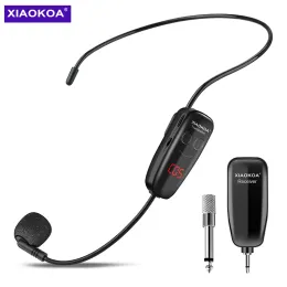 Speakers Xiaokoa Head Microphone Wireless Microphone Headset Led Digital Wireless Mic for Fiess 165ft Range for Amplifier Mic Speaker