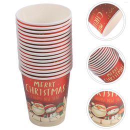 Disposable Cups Straws One-time Christmas Paper Outdoor Party Drinking Theme Tableware Convenient Coffee