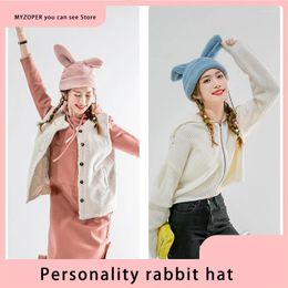 Berets Cute Girl Ear Hats For Women Party Rabbits Style Hat Winter Warm Fashion Personality Beret Cap