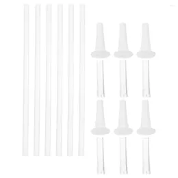 Disposable Cups Straws 6 Sets Pot Belly Cup Straw Water Bottle Wear-resistant Workout Supplies Household Silicone Convenient Replaceable