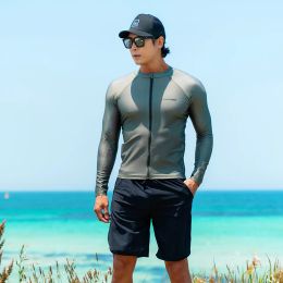 Wear SAILBEE Men UV Protect Swimwear Long Sleeve Swimsuit Mens Rashguard Surfing Rash Guard Surf Shirt For Swimming Sail Drop Ship