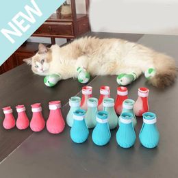 Dog Apparel Silicone Cat Grooming Supplies Anti-Scratch Shoes For Cats Adjustable Pet Boots Bath Washing Claw Cover Protector
