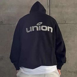 Union Brand Collab. Hoodie Black White Green Casual Fleece Hoodies Pullovers Jumpers Men Women Hip Hop Streetwear MG210129 350