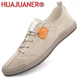 Casual Shoes Men Spring Autumn Outdoor Flats Handmade Lace Up Black For Cow Suede Leather