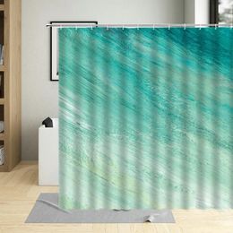 Shower Curtains Modern Green Gradient Curtain Simple Pure Color Decorative Cloth Bathroom Bathtub Screen Hanging Sets Polyester