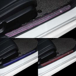 Upgrade Car Door Sill Protective Film Anti-Scratch Anti-Kick Protective Stickers Car Sill Stickers Bling Car Accessories For Girls