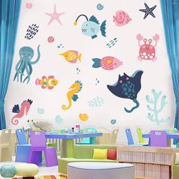 Wall Stickers For Kids Rooms Underwater World Fluorescent Luminous Print Artistic Conception Wallpaper