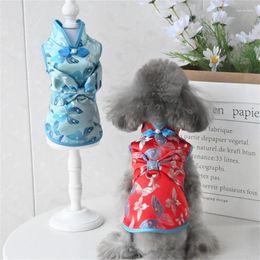 Dog Apparel Cat Puppy Clothes Tang Suit Chinese Year Vest Cheongsam Poodle Yorkshire Bichon Pomeranian Schnauzer Small Costume