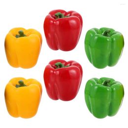 Party Decoration 6 Pcs Statue Simulated Vegetable Model Fruit Display Foam Simulation Bell Peppers Props