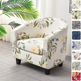 Chair Covers Tub Cover Stretch Club Couch Armchair Slipcovers Nordic Flowers Elastic Single Sofa Living Room Bar Counter El