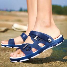 Sandals Soft Sole Pillow Slippers For Men Double Buckle Thick Platform Cloud Slides Man Summer Beach Non Slip Flip Flops