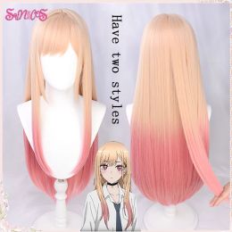 Wigs SUNXXCOS My DressUp Darling Marin Kitagawa Cosplay Wigs Yellow Actual ombre Gradient 85cm Straight Hair Kawaii Cute Synthetic