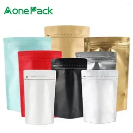 Storage Bags 50pcs Tea Nut Powder 100g 250g 500g 1kg Coffee Bag With Vavle Customised Digital Printed Food Stand Up Doypack Pouch