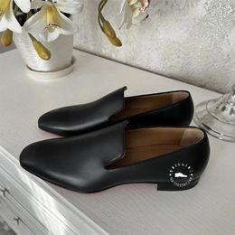 Dress Shoes Black Matte Leather Slip-On Oxford Concise Style Almond Toe Flats Designer Custom Wedding For Men
