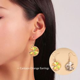 Dangle Earrings Korean Fruit Pendant Colorful Orange Ladies Fashion Simple Jewelry Party Festivals For Friends And Childs