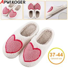 Slippers Love Heart Soft House Non-Slip Warm Fluffy Indoor Outdoor For Women And Men