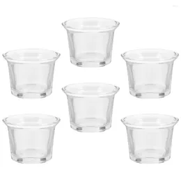 Candle Holders 6 Pcs Glass Cup Container Sticks Holder Indoor Jar DIY Storage Clear Making