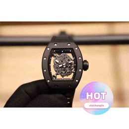 luxury watch Mechanical cool Rakish Wrist watches TV Factory rm055 designer Mens Mechanics Mens Ceramic Shell Without Disc Design Hollowed Out LOPZ OUR9 2024