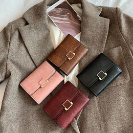 Wallets Fashion Women Female Leather Short Wallet Multi-functional Small Purse Multi-Card Vintage Coin Mini Clutch Bag Card Holder