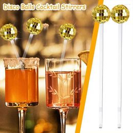 Disposable Cups Straws 10/24pcs Disco Ball Decorative Mini Straw Decor Party Decorations For Wedding Birthday Supp B9T3