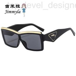 Sunglasses designer New Cheetah Decorative Box Trendy Men's and Women's One Piece Personalised Straight Eyebrow Glasses EOWN