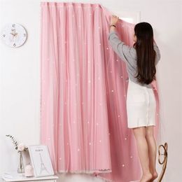 Mcao Punch Curtain Blackout Window Home Bedroom Living Room Star Decoration Accessories Shading Blind Drapes TJ1620 210903248F