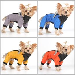 Dog Apparel Pet Waterproof And Cold-Proof Four-Legged Cotton Clothing Random Zipper Colour Party & Holiday Diy Decoration Solid Cloth