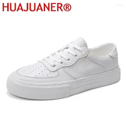 Casual Shoes Spring Autumn Men's Board Student Sports White Sneakers Genuine Leather Mens Walking Footwear