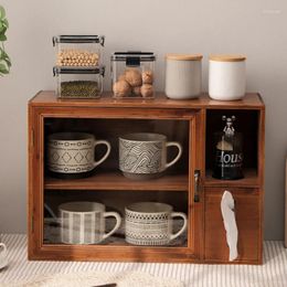 Kitchen Storage Desktop Cabinet Organiser With Door Mug Tissue Holder Ho For Home Countertop Bathroom Coffee Condiment