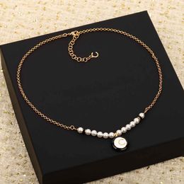 2024 Luxury quality charm pendant necklace with white nature shell beads in 18k gold plated have stamp bracelet PS3374B